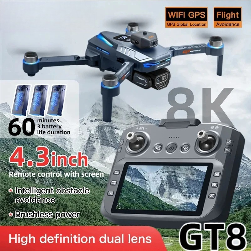 Drone Surveying - Orijinal GT8 Drone 8K Profesyonel Çift