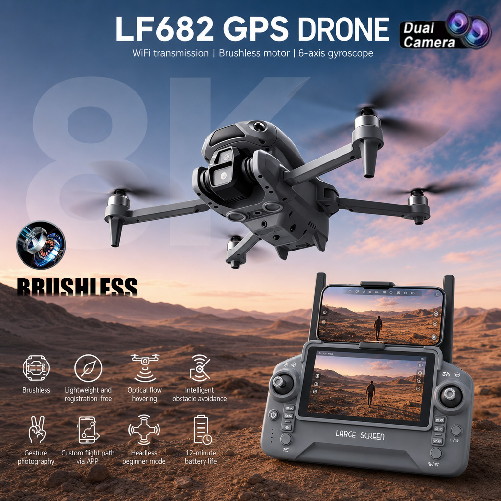 Drone Surveying - Yeni LF682 Drone 8K Çift Kameralı