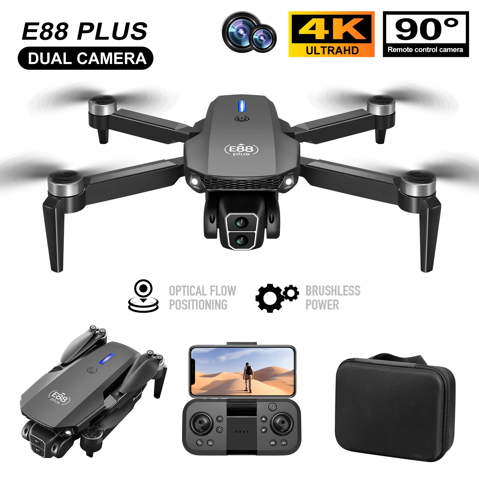 Yeni E88 Plus Quadcopter Drone - Drone Cinematic incelemesi ve fiyatı
